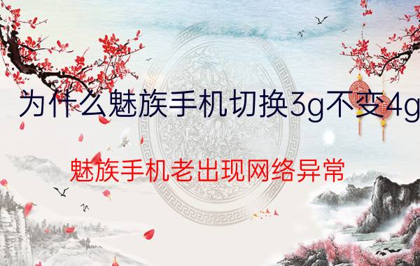 为什么魅族手机切换3g不变4g 魅族手机老出现网络异常？